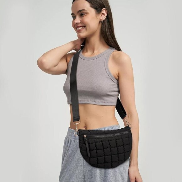 Quilted Nylon Crossbody Bag Womens Puffer Sling Purse Small Roomy Stylish - Picture 6 of 6